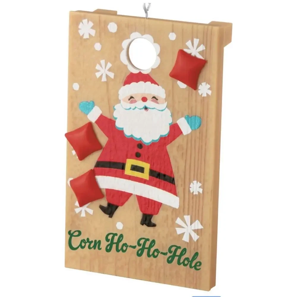 Hallmark Keepsake Corn Ho-Ho-Hole Santa Hanging Christmas Ornament 2025 Set of 2